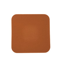 Jay Hill Onderzetters - Vegan leer - Zwart / Cognac - dubbelzijdig - 10 x 10 cm - 6 stuks