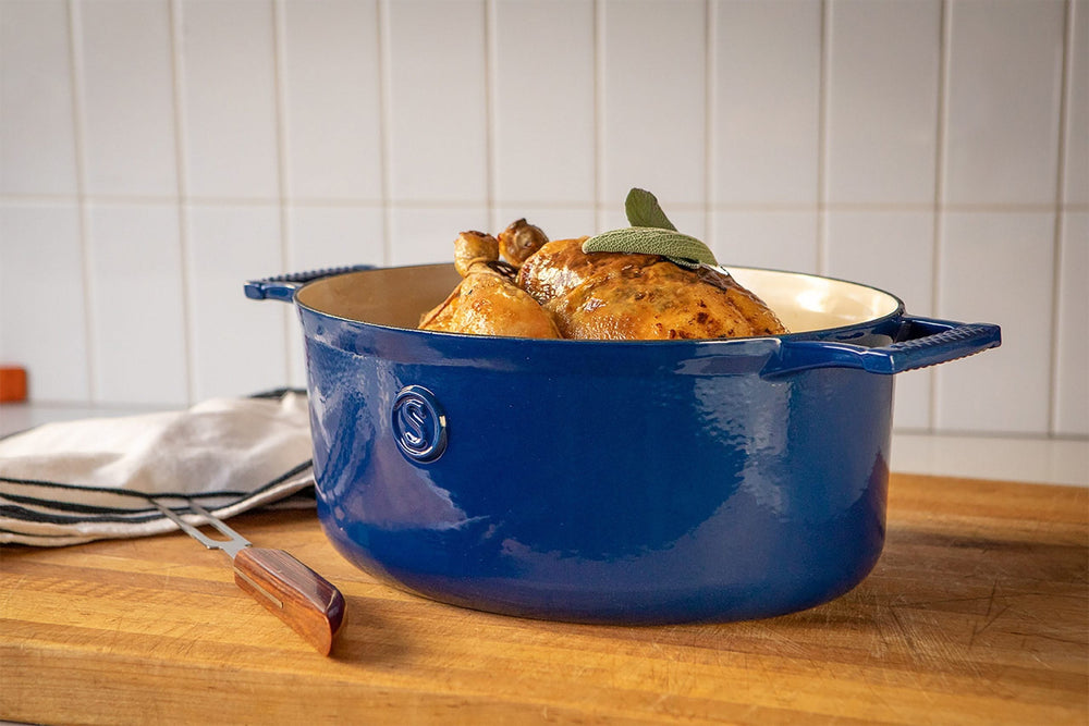 Saveur Selects Braadpan Ovaal Voyage - Classic Blue - ø 30 cm - geëmailleerde anti-aanbaklaag