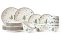 Cookinglife Serviesset - Kerstservies - Aardewerk - Groen 18-delig / 6 personen