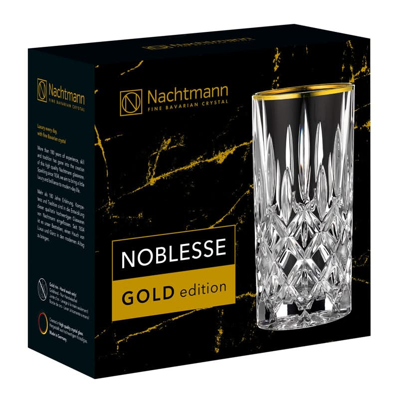 Nachtmann Longdrinkglazen Noblesse Gold - 375 ml - 2 stuks