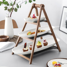 Villeroy & Boch Etagere / Serveertoren Artesano Original - Hout - 3-Laags - met serveerschalen