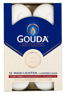 Gouda Waxinelichtjes Wit - 12 stuks