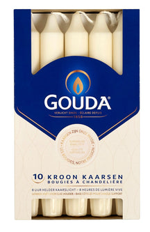 Gouda Dinerkaarsen Ivoor 20 cm - 10 Stuks