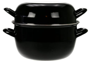 Cosy & Trendy Mosselpan - Zwart - ø 24 cm / 5 liter - geëmailleerde anti-aanbaklaag