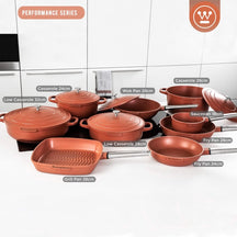 Westinghouse Koekenpannenset Performance - ø 24 en 28 cm - Rood - Inductie en alle andere warmtebronnen