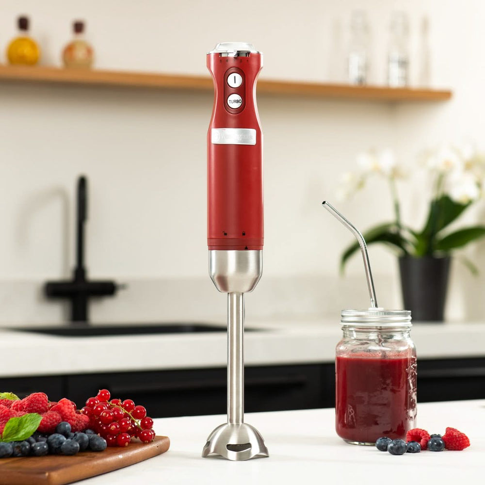 Westinghouse Retro Waterkoker + Broodrooster 2 Sleuven + Staafmixer - Rood