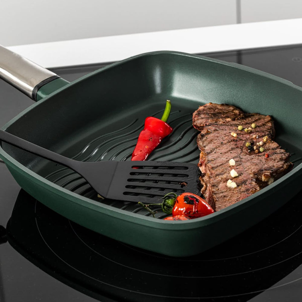 Westinghouse Pannenset Performance (Wokpan + Grillpan) ø 28 cm - Groen - Inductie en alle andere warmtebronnen