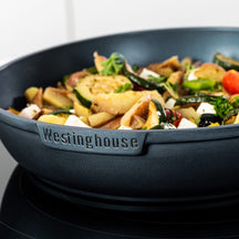 Westinghouse Pannenset Performance (Koekenpan ø 24 en 28 cm + Steelpan ø 18 cm) - Blauw - Inductie en alle andere warmtebronnen