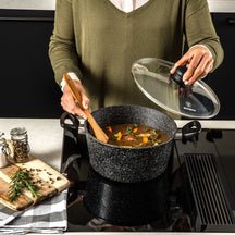 Westinghouse Pannenset Black Marble (Braadpan ø 24 cm + Steelpan ø 18 cm) - Inductie en alle andere warmtebronnen