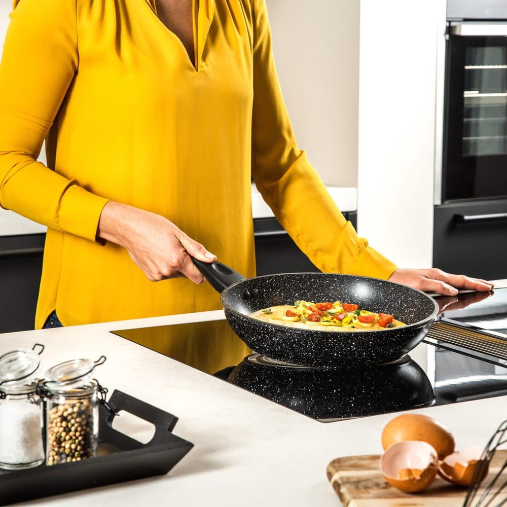 Westinghouse Pannenset Black Marble (Wokpan + Koekenpan ø 30 cm + Braadpan ø 28 cm) - Inductie en alle andere warmtebronnen