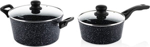 Westinghouse Pannenset Black Marble (braadpan ø 24 cm + steelpan ø 18 cm) - inductie en alle andere warmtebronnen