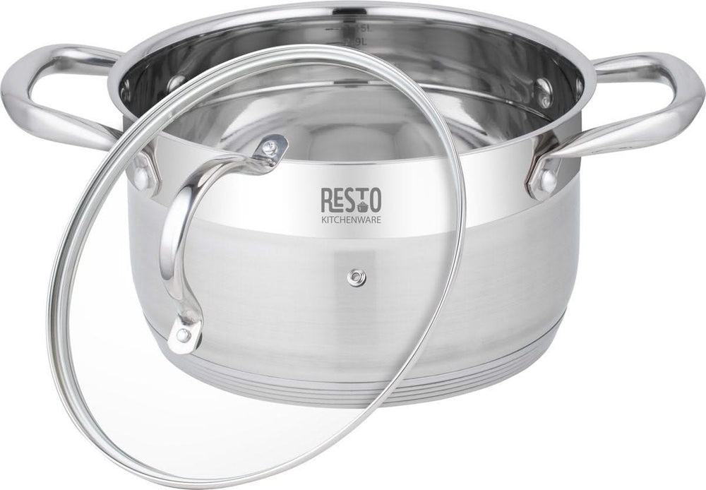 Resto Kitchenware Kookpan Rigel (Kookpannen 2.7 + 3.6 + 6.2 liter + Steelpan ø 16 cm)