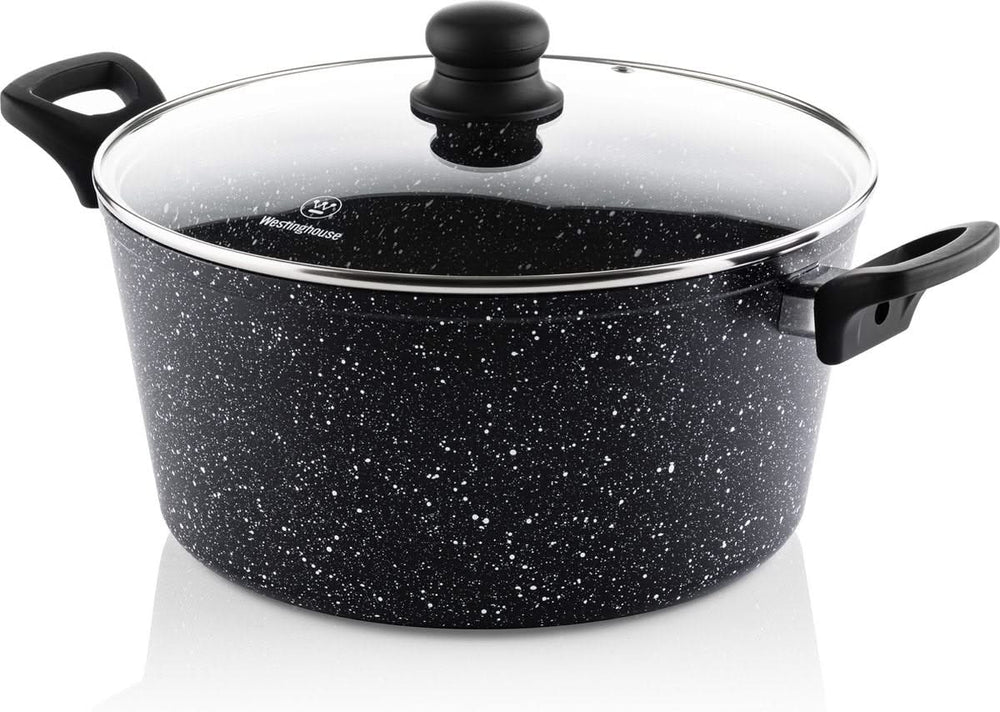 Westinghouse Pannenset Black Marble (Wokpan + Koekenpan ø 30 cm + Braadpan ø 28 cm) - Inductie en alle andere warmtebronnen