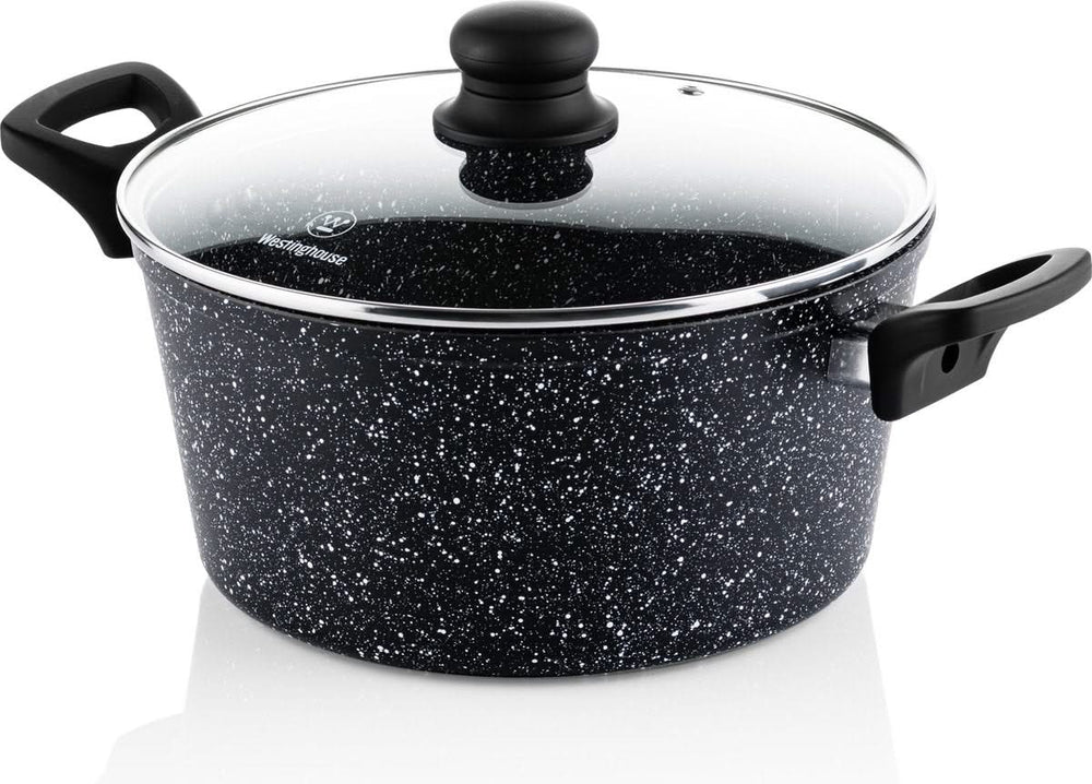 Westinghouse Kookpannenset Black Marble - ø 24 en 28 cm - Inductie en alle andere warmtebronnen