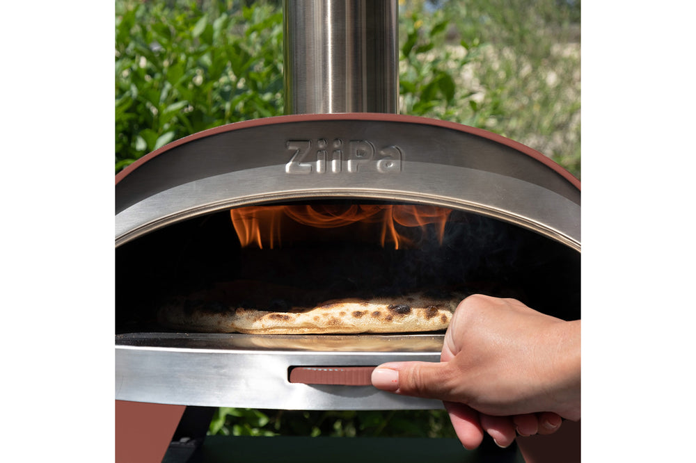 ZiiPa Pizza Oven Piana - Houtgestookt - met Thermometer - Terracotta - voor ø 30 cm pizza's - Roterende pizzasteen