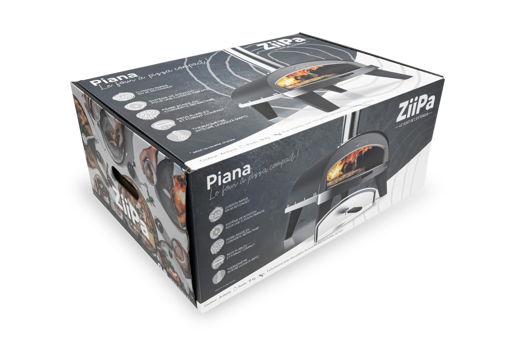 ZiiPa Pizza Oven Piana - Houtgestookt - met Thermometer - Leisteen - voor ø 30 cm pizza's - Roterende pizzasteen