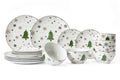 Cookinglife Serviesset - Kerstservies - Porselein - Rood 18-delig / 6 personen