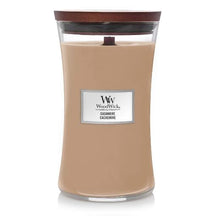 WoodWick Geurkaars Large Cashmere - 18 cm / ø 10 cm - Geurkaars in Glas - Houten Lont