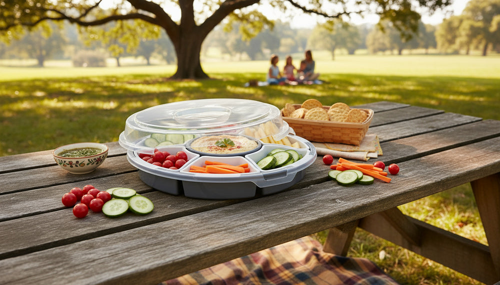 Cookinglife Snackbak Rond Ø 31 cm - met 5 losse bakjes