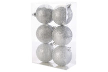 Cosy & Trendy Kerstballen Zilver Glitter ø 8 cm - 6 Stuks