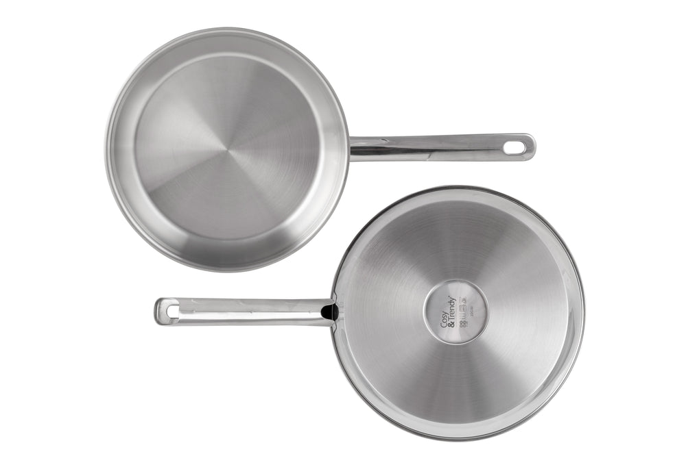 Cookinglife Koekenpan Superior RVS ø 24 cm - zonder anti-aanbaklaag - geschikt voor alle wartmebronnen - PFAS-vrij