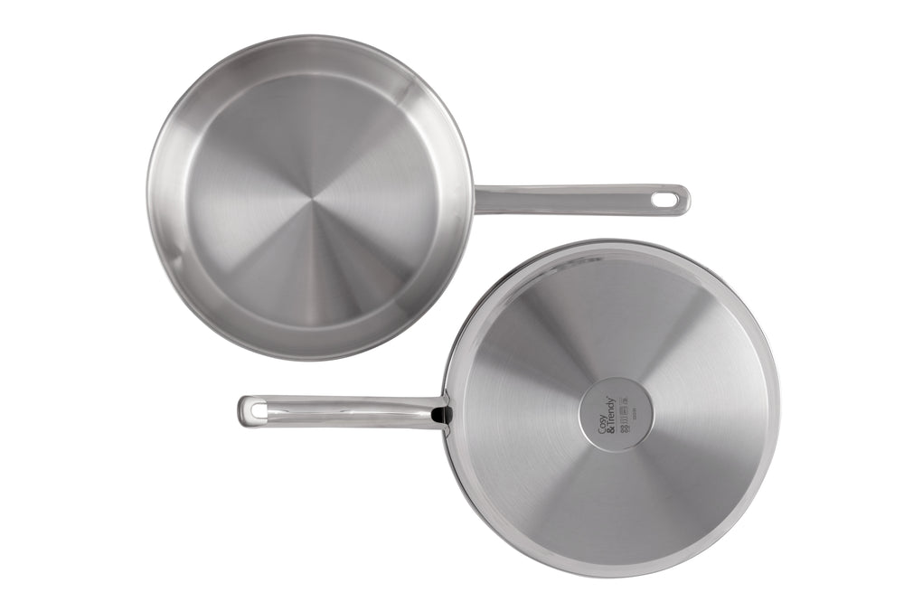 Cookinglife Koekenpan Superior RVS ø 28 cm - zonder anti-aanbaklaag - geschikt voor alle wartmebronnen - PFAS-vrij