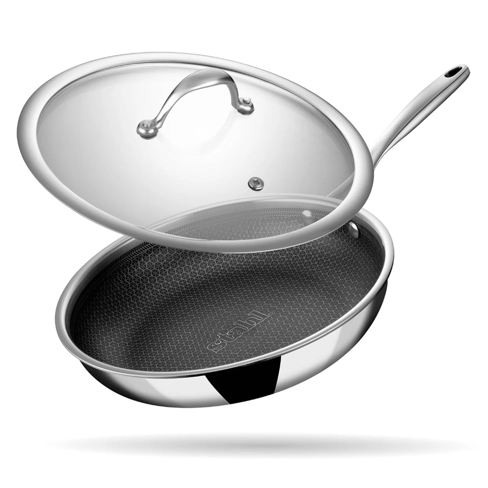 Stahl Cookware Koekenpan Hybrid 24 cm - Inclusief Glazen Deksel