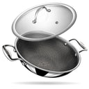 Stahl Cookware Wokpan Hybrid 24 cm - Inclusief Glazen Deksel