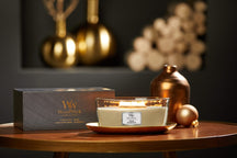 WoodWick Giftset Geurkaars Ellipse Fireside - Geurkaars in Glas - Houten Lont