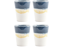 Salt & Pepper Beker Flow - blauw - 370 ml - 4 stuks