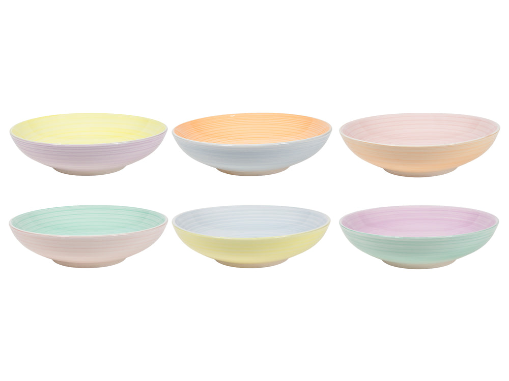 Cookinglife Diepe borden / Pastaborden Pastel Harmony ø 23 cm - 6 Stuks
