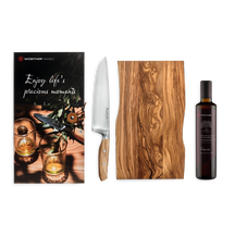 Wusthof Cadeauset Amici - Koksmes, Snijplank & Olijfolie