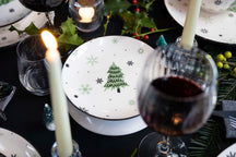 Cookinglife Serviesset - Kerstservies - Aardewerk - Groen 18-delig / 6 personen