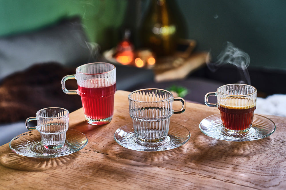 Bormioli Rocco Koffiekopjes met oor - Stapelbaar - Barshine 185 ml - 6 Stuks