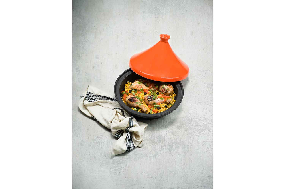 Cosy & Trendy Tajine Inductie - Zwart/Oranje - ø 30 cm