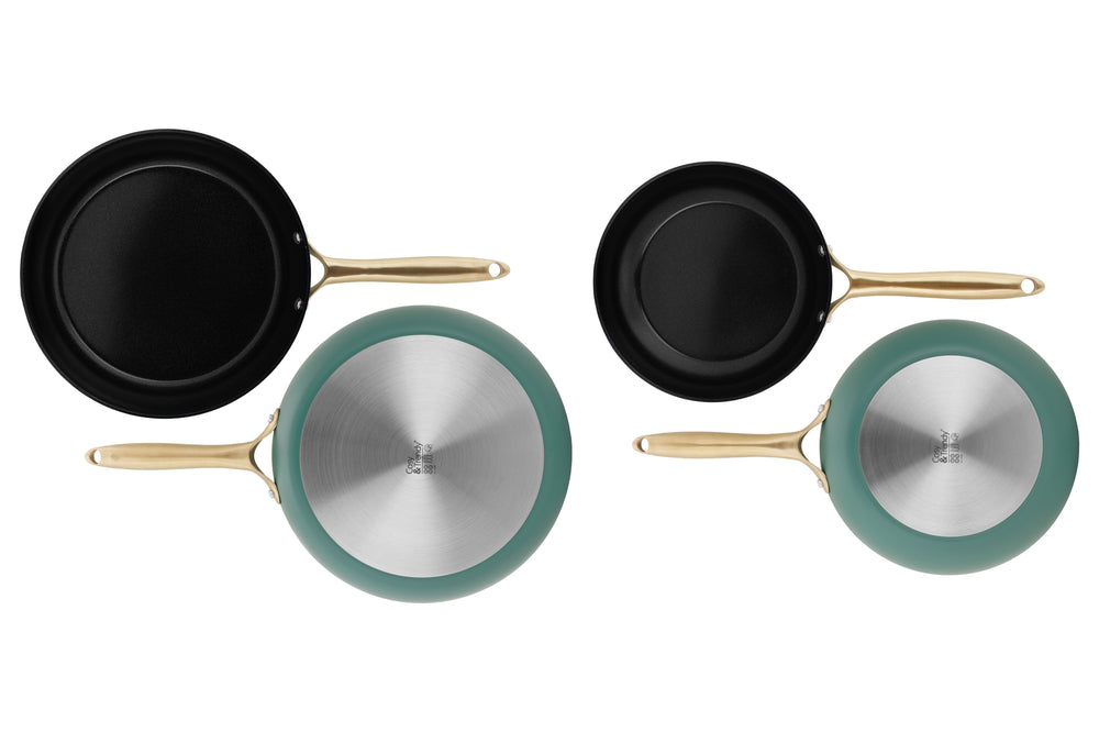 Cookinglife Koekenpannenset Style Groen - ø 24 & 28 cm - keramische anti-aanbaklaag - geschikt voor alle warmtebronnen