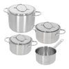 Demeyere - 4 delige Pannenset (Kookpan ø 18 / 20 / 24 cm + Steelpan ø 16 cm) + Deksels Resto 3 - RVS