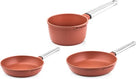 Westinghouse Pannenset Performance (Koekenpan ø 24 en 28 cm + Steelpan ø 18 cm) - Rood - Inductie en alle andere warmtebronnen