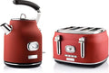 Westinghouse Retro Waterkoker + Broodrooster 4 Sleuven - Rood