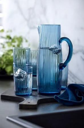 Bitz Waterglas Kusintha - Blauw - 280 ml - 4 stuks