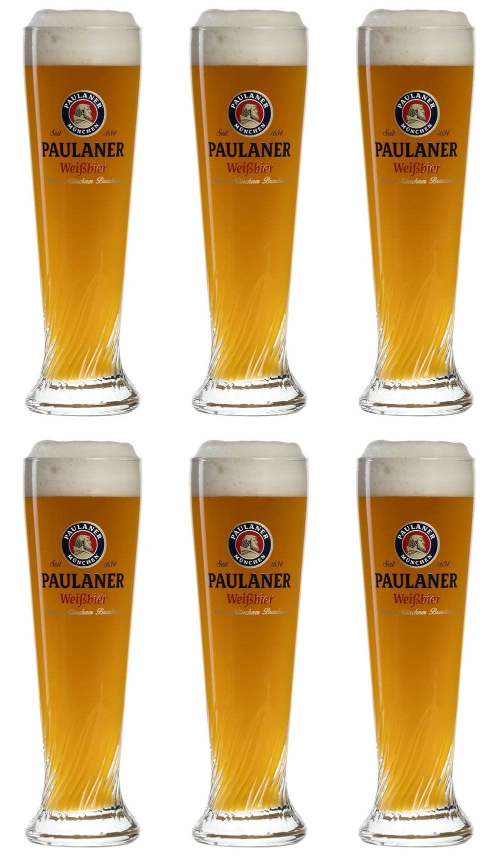 Paulaner Bierglazen Weizen - 500 ml - 6 stuks