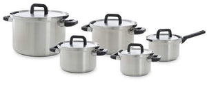BK Pannenset Flow Cool 5-Delig - RVS - Kookpan ø 16, 18, 20, 24 cm & Steelpan ø 16 cm