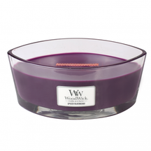 WoodWick Geurkaars Ellipse Spiced Blackberry - 9 cm / 19 cm - Geurkaars in Glas - Houten Lont