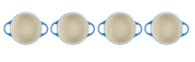 Le Creuset Serveerpan / Mini Braadpan Signature - Azure - ø 10 cm / 250 ml - 4 stuks