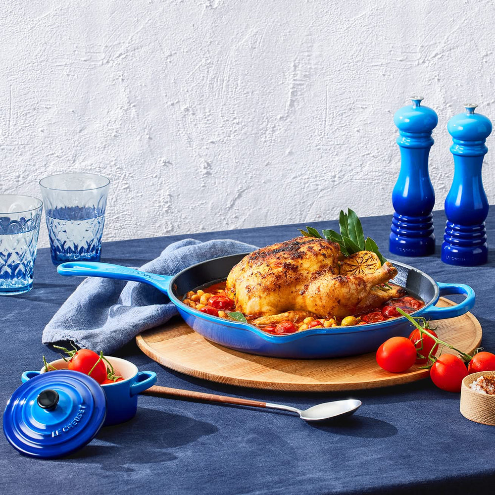 Le Creuset Serveerpan / Mini Braadpan Signature - Azure - ø 10 cm / 250 ml - 4 stuks