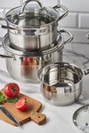 Resto Kitchenware Kookpan Rigel (Kookpannen 2.7 + 3.6 + 6.2 liter + Steelpan ø 16 cm)