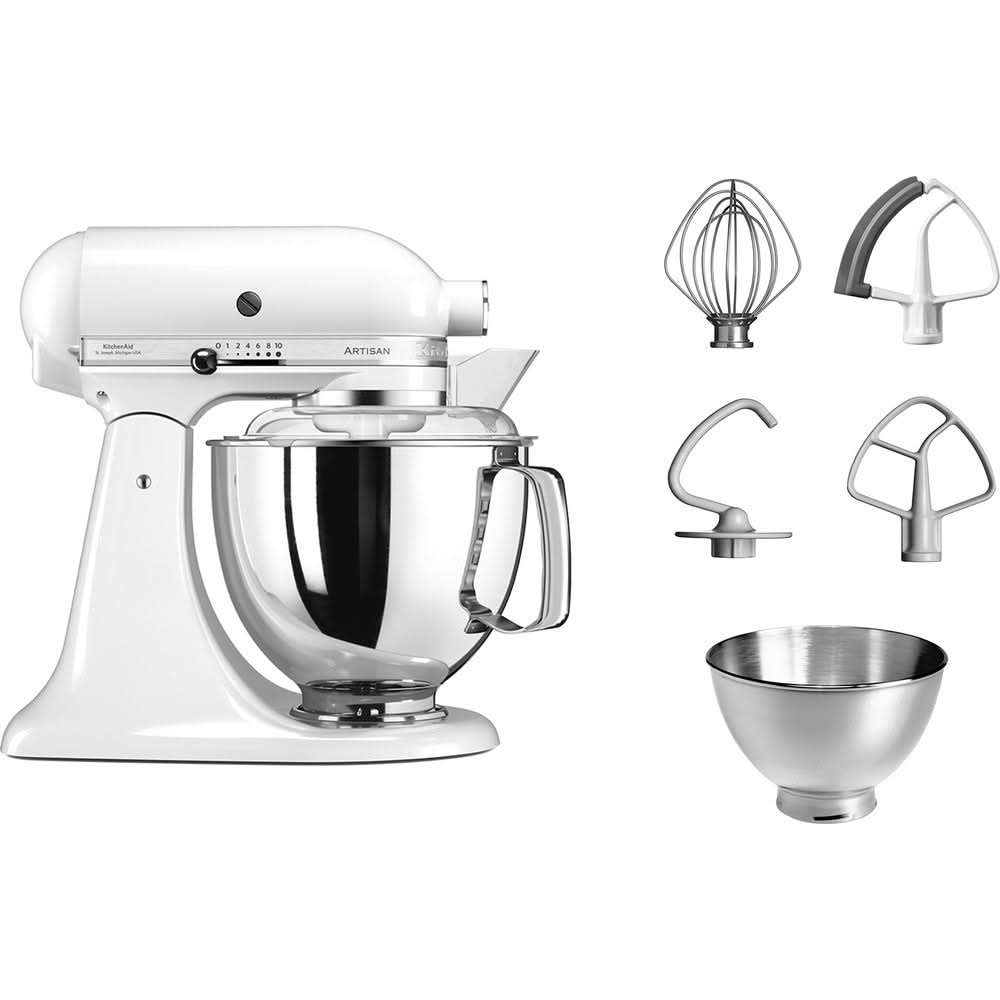 KitchenAid Keukenmachine Artisan - kantelbare kop - wit - 4.8 liter - 5KSM175PSEWH