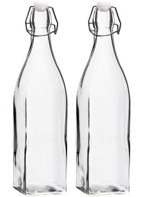 Cookinglife Beugelflessen Vierkant - 1 Liter - 2 Stuks