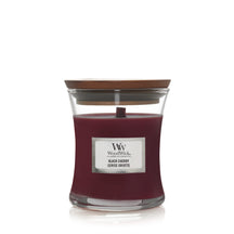 WoodWick Geurkaars Mini Black Cherry - 8 cm / ø 7 cm - Geurkaars in Glas - Houten Lont