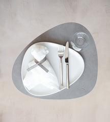 LIND DNA Placemat Nupo - Leer - Light Grey - 44 x 37 cm